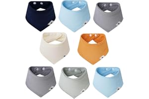 NORINORI Baby Muslin Bandana Bibs Baby Drool Bibs 8Pack 100% Cotton Ultra Soft Super Absorbent Bandana Bibs for Unisex Boys Girls for Teething and Drooling