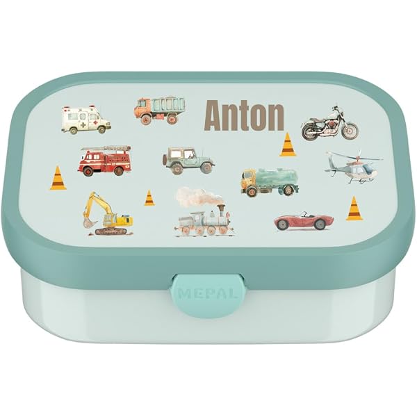 Boîte à Goûter Personnalisée Enfant - Motif Tracteur Chantier, Impression Directe