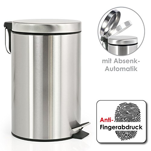 bremermann® Treteimer, mit Absenk-Automatik, Anti-Fingerabdruck, 12 L, matt, 6803