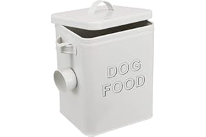 Pethiy - Contenedor para Comida y golosinas para Perros, con herméticas Tapa y Pala, Cajas Almacenamiento para Alimentos para Mascotas,Capacidad 2,5kgs-Blanco
