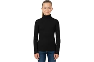 STAR FASHION Kids Polo Neck Ribbed Jumper Boys Girls Long Sleeve Roll Neck Winter Sweater Warm Rib Knit Top Ages 7-13