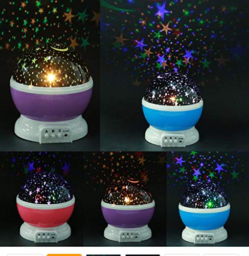 Star Light Projector，Stars Starry Sky LED Night Light Rotating Projector Moon Lamp Battery USB Kids Gifts Children Bedroom Lamp Projection Light