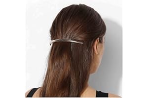 Yheakne Fermaglio per capelli a barretta in tubo argentato per capelli in lega minimale, accessorio decorativo per capelli per donne e ragazze (argento)