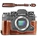 Price comparison product image First2savvv XJD-XT2-D10 dark Brown Leather Half Camera Case Bag Cover base for Fujifilm XT2 + camera strap