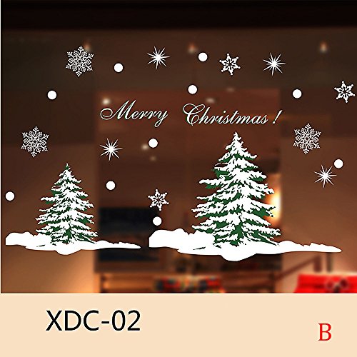 Preisvergleich Produktbild Junjie Nenu Weihnachtsschneemann Entfernbar Home Vinyl Mehrfarbig Fenster Wandaufkleber Abziehbild Dekor Größe: Über A: 45 * 33 * 55 cm