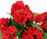 Geranien Kunstblumen im Topf 28cm hoch mit roten Blüten – Kunstpflanze künstliche Blumen Kunstblumen Blumensträuße künstlich, Seidenblumen oder Blumen aus Plastik Kunststoff - 2