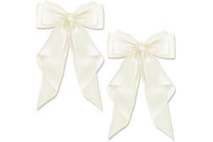 AYNKH Haarspangen mit großer Schleife und langem seidigem Satin, einfarbig, französische Haarspange, einfacher Haarverschluss, Zubehör für Frauen und Mädchen, 2 Stück