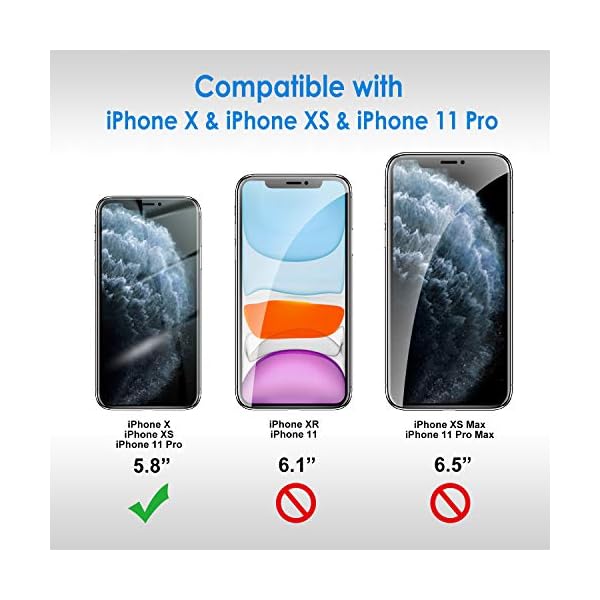 JETech Protector de Pantalla Compatible iPhone 11 Pro, iPhone XS y iPhone X 5,8", Vidrio Templado, 3 Unidades - Image 3
