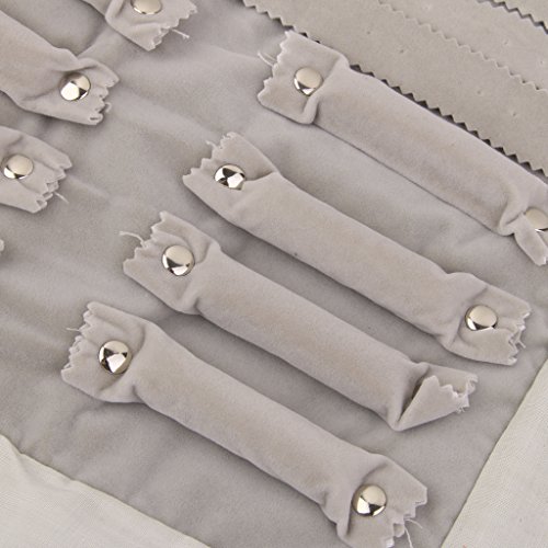Luxus Samt Schmuck Zweck Walzring Ohrringe Halskette Rolle Veranstalter - 7