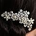 Women's Bridal Wedding Flower Diamante Crystal Rhinestones Pearls Hair Clip Comb (01)