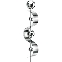 Kobolo Gartenstecker Gartenstab Edelstahl Silber Blumenstecker Dekostecker Snake 150 cm