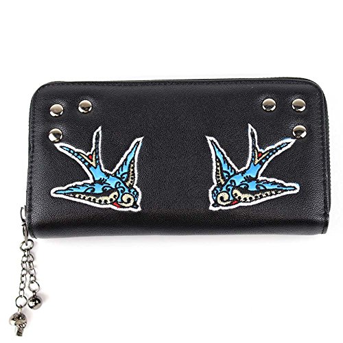 Preisvergleich Produktbild Banned Damen XL Geldbörse - Schwalben Rockabilly Portemonnaie
