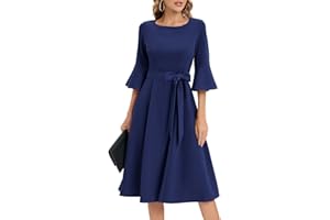 HomRain Women 3/4 Sleeve Elegant Formal Dress for Cocktail Classy Fall/Winter Christmas Dress Church Work Dress