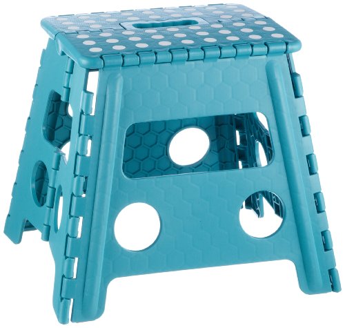 Zeller 99167 Tabouret pliant Plastique Turquoise 37 x 30 x 32 cm