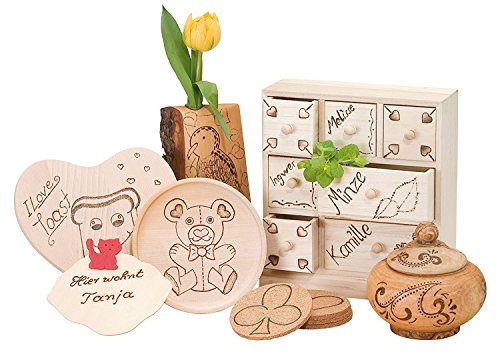 Pyrographie Maschine 220V tragbar Brandmal-Kolben Set mit 8Pcs Brennspitzen für Handwerk Holz Brennen Schnitzerei Dual Pen Pyrographie Werkzeug Professionelle Holz Brennen Kit - 5