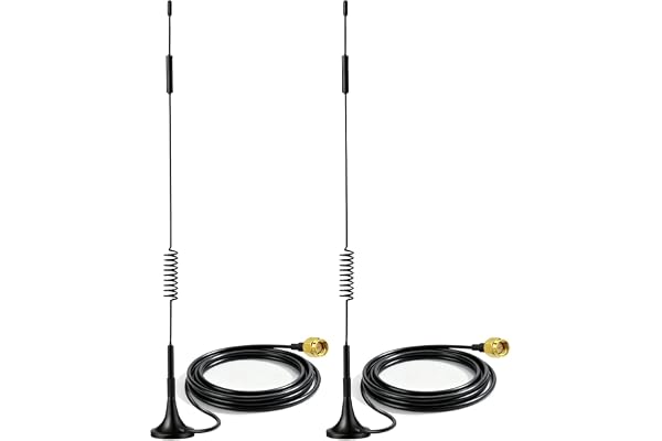 Bingfu Antenne 4G LTE Intérieur Mimo SMA Mâle 7dBi Base Magnétique pour Orange,SFR,Bouygues Telecom,Free Mobile 4G LTE Routeur Passerelle Modem Point d'accès,2Paquets