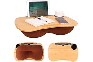 ‎CSYY CSYY Laptop kissentablett, Laptop unterlage Knietablett für Bett Mit Kabelloch,Mediensteckplatz und Getränkehalter, laptopkissen für max. 17 Zoll Notebook