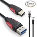 Produktbild Typ C auf USB-Kabel, USB C Ladekabel, Higoo USB C Kabel Pack 2 [2M / 6.6FT + 0.25M / 0.8FT] Samsung Quick Charge Kabel 3.0 Datenübertragung USB Kabel für Huawei Honor Galaxy Nexus Lumia Schwarz Rot