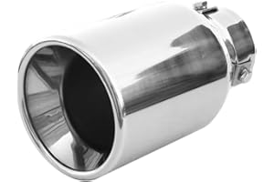 CARJOY Silenciador de tubo de escape para coche, acero inoxidable Ø 50 mm, cromo