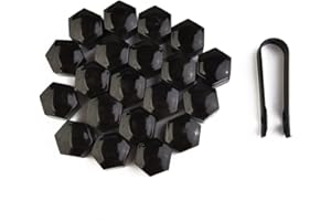 FUBESK 20x22mm Black Wheel Nut Bolt Covers ABS Cap Fit Range Rover Vauxhall Insignia