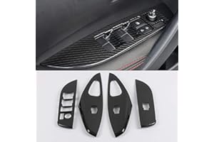 HIGH FLYING per Corolla Hatchback 5-Porte/Corolla Touring Sports 2019-2023 Cornici dei Pannello Interno Portiera Plastica ABS 4 Pezzi (Colore Fibra di Carbonio)