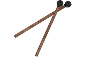 BZKSER Baguette de Percussion - 1 Paire de Baguettes de Xylophone en Caoutchouc avec Manche en Bois, pour Instrument Glockenspiel, Xylophone, Carillons Éoliens, Gravures sur Bois, Cloches