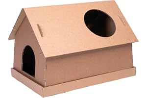 smiley pack Casa para gatos, 58 x 43 x 41 cm, caseta para gatos, caseta para gatos, gatos y gatos, cartón ondulado, estable, montaje sin herramientas, reciclable