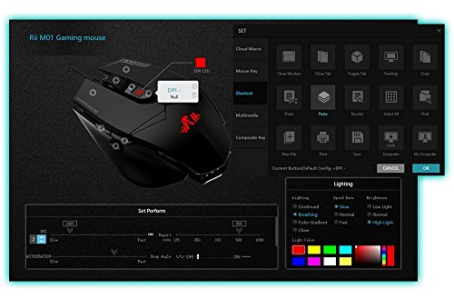 Rii M01 Rat  n Gaming de alta precisi  n  7 botones programables  12 000 DPI  Con retroiluminaci  n de 16 8 Millones de colores  personalizables