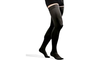 TONUS ELAST 23-32 mmHg Bas de Compression à Bout Fermé, Classe 2 Médicale, Bas de Contention Unisexe avec Embout (L, 170-182 cm, Noir)