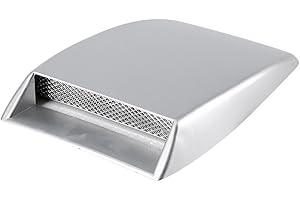 QIILU Lufteinlässe Dekoration Schaufel Luftansaugschaufel Motorhaube Universal Scoop Abdeckung Auto Dekorative Vent Abdeckhaube Lufthutze für Motorhaube Lufteinlass Air Flow Motorhaube Aufkleber(Silber