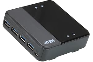 Aten US434-AT USB 3.0-Peripheriegeräte-Switch mit 4-Port schwarz