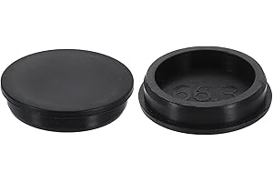 sourcing map 2 tapones de silicona redondos, impermeables, de goma, tapones de sellado de botellas, tapones de extremo de tubo para agujero de 65 mm, para botella de bañera, color negro