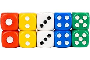 Storm&Lighthouse Lot de 10 dés colorés à Six Faces D6 Dés à Rouler Plus Lisses 1,4 cm