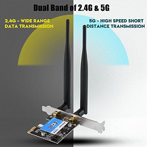 VBESTLIFE PCIe Bluetooth Tarjeta de Red para Desktop rtl8821  2 4  G 5G