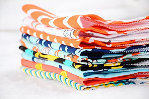 iNeibo Baby Dreieckstuch Lätzchen Spucktuch Mit Druckknöpfen, 100% saugfähige und weiche Baumwolle Halstücher, Multifunctional, Wasserdichte TPU Auskleidung für 0-3 Jahre (Unisex) - 6