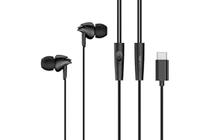 Boat 2025 Launch Bassheads 300C Wired Earphones,Type-C Jack, 10mm Drivers, Signature Sound, in-Line Microphone, Integrated Controls, Voice Assistant & 120cm Cable (Active Black)