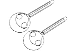 BZKSER Fouet Cuisine - 2 pcs Fouet, Batteur d'œufs, pâte danoise, Fouet avec Manche en Fil d'acier Inoxydable pour la Fabrication de gâteaux à Pain Acier Inoxydable Mini-mélangeur Agitateur (argenté)
