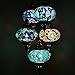 Price comparison product image Handmade 5 Ball Turkish Mosaic Ceiling Chandelier Lamp Light Set, Lantern Globe, Tiffany Ottoman Moroccan Style Hanging Pendant Lights, by TK Bazaar (Ammolite)