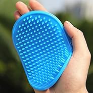 Kiki N Pooch Pet Shampoo Brush | Soothing Massage Rubber Bristles Curry Comb for Dogs & Cats Washing | Pro
