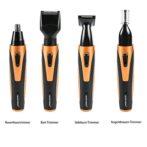 Warmoor 4 in 1 Nasenhaarschneider ,Wiederaufladbare Nasenhaartrimmer ,Bart Trimmer/Augenbrauen Trimmer /Sideburn Trimmer, Gesichtshaar-Trimmer ,Multi Haarentfernung ausEdelstahl und wasserdicht mit Nass / Dry Reinigungssystem - 2