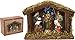 Produktbild Home&Style 463303 Weihnachtskrippe 6 Figuren Und 1 Holz Stall 20 x 15 cm mit Beleuchtung Im Farbkarton