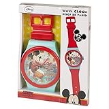 Disney Mickey Mouse Rot & Türkis Riesen-Armbanduhr-Wanduhr 92cm