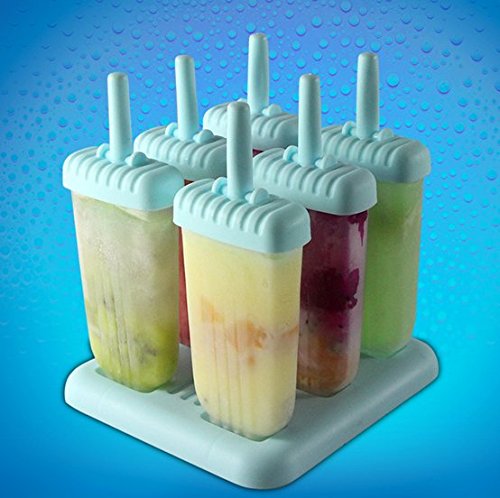 6 PC-Platz Design Ice Cream Pop Formen Maker Popsicle Formen Gefrorenes Eis Joghurt Jelly Pop Mold Popsicle Maker Lolly-Form-Behälter Pan-Set für Kinder / Kinder-Hot - 5