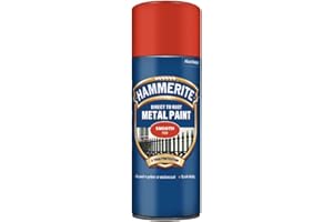 Hammerite Spray Paint for Metal. Direct to Rust Exterior Red Metal Paint, Smooth Finish. Corrosion Resistant Red Gloss Paint and Rust Remover, 8 Year Protection - 400ml Aerosol 0.5 SqM Coverage​