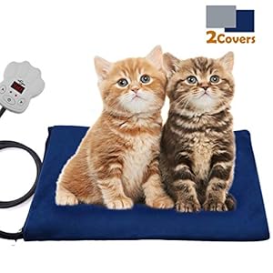 Viflykoo Almohadilla térmica Mascotas, Manta Eléctrica para Perro con Ajuste Temperatura 7 velocidades Almohadilla Aislante 30W para Gatos Pad térmica Suave Mascotas(40 * 30 cm)