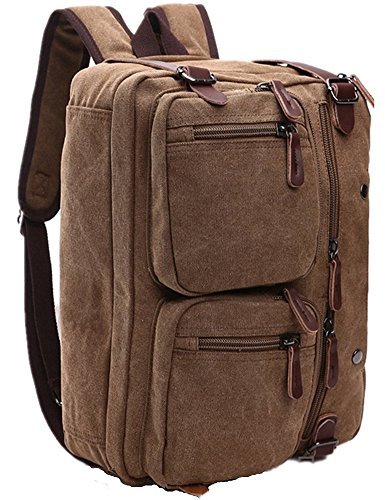 cesu Laptop Tasche Hybrid Aktentasche Rucksack Messenger Bag für Männer Frauen braun coffee - 2