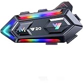 Vothoon Y20 Motor Kurye Kask Kulaklık RGB Modlu Bluetooth Motosiklet Kulaklık 5.3 Bluetooth Interkom