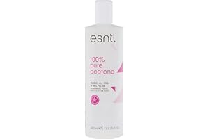 ESNTL 100% Pure Acetone Nail Polish Remover | 400ml | Super Strength Formula | Removes Gel, Acrylics, Tips, and Glues | Trusted by UK Beauty Salons (400ml)