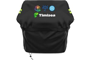 Timisea Grill Abdeckhaube, Grillabdeckung Wetterfest, 420D-Oxford-Gewebe, Wasserdicht, Staubdicht Und Winddicht Grill Hülle Für Den Außenbereich, Für Weber, Char Broil, Nexgrill, 117 x 66 x 117cm