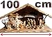 Große Krippe Weihnachtskrippe + Zubehör, BTV 100cm Design massiv Vollholz Massivholz mit / ohne Krippenfiguren in Echtholz-Optik, Figuren auf Wunsch mit Beleuchtung K100OF Krippen für Weihnachten aus Holz Weihnachtskrippen Grippe Grippen ;-) Super Design Krippenzubehör